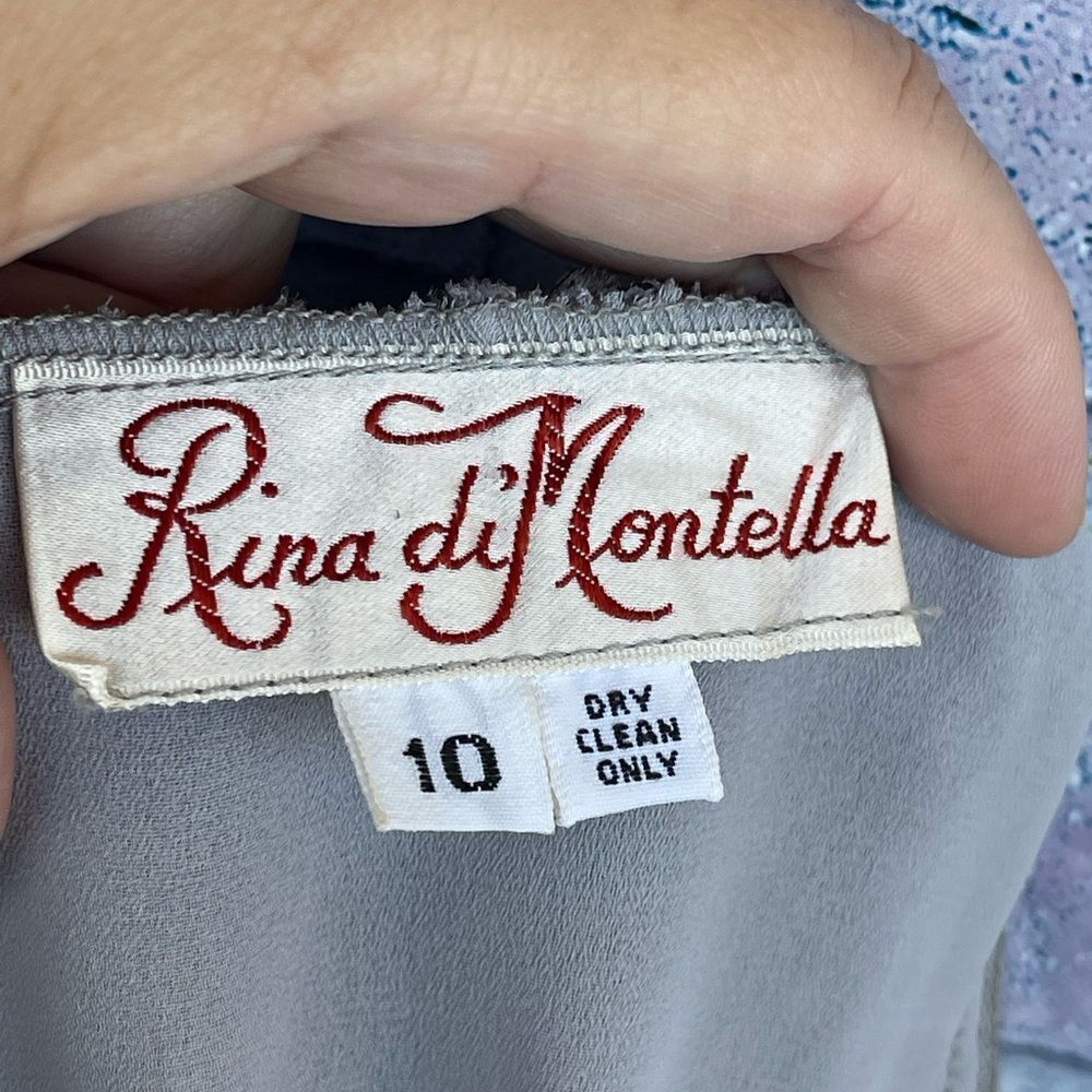 Vintage 1980s Rina Di Montella Silk with Tiered Lace and Rhinestones dress 10 - Picture 13 of 13